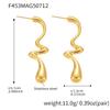 Qiong Yao 18K Gold-Plated Irregular Water Drop Earrings - Non-Fading, European & American Style Fashion Accessories.