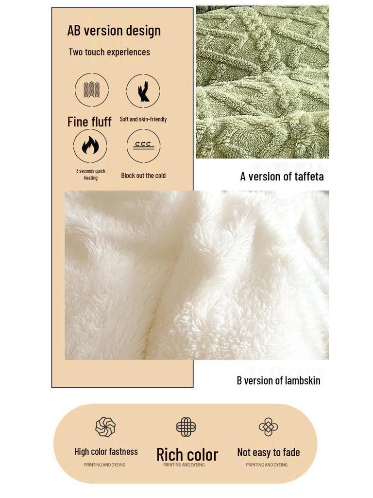Thickened Lambswool & Milk Velvet Quilt - Cozy Winter & Versatile Spring/Fall Blanket for Twin or Dorm Use