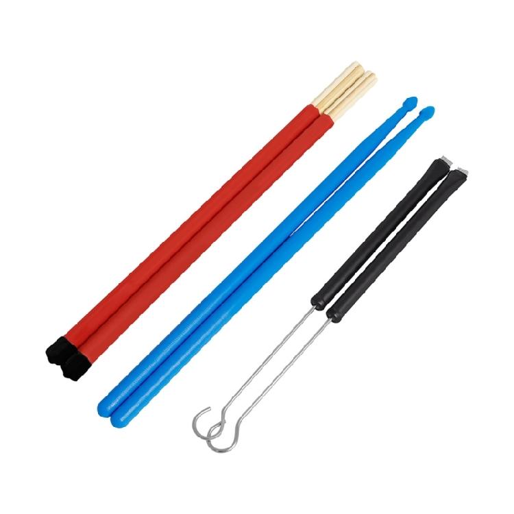 7pieces Drumsticks Bamboo Steel Wire Brushes Stick and Velvet Bag Retractable