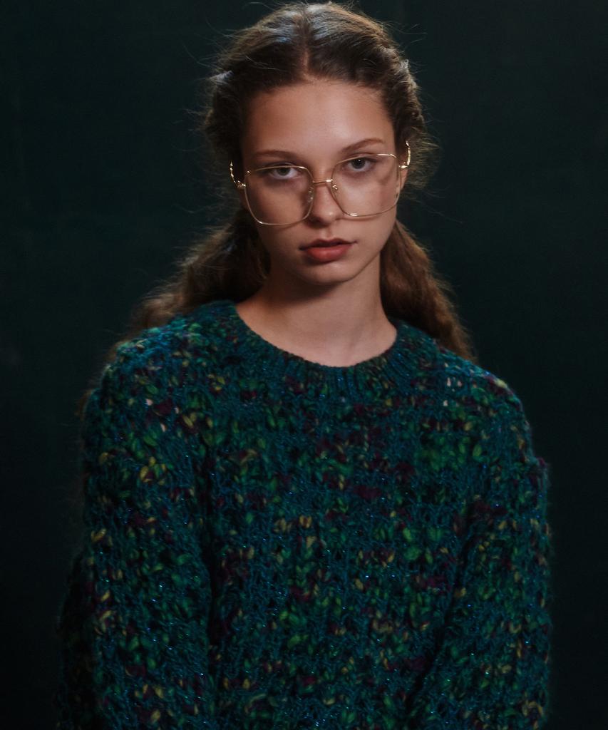 GREENBUTTER Premium Yarn Multi Mix Pullover (Blue-Green)