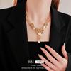 Elegant French Inlaid Diamond Teardrop Pendant Necklace