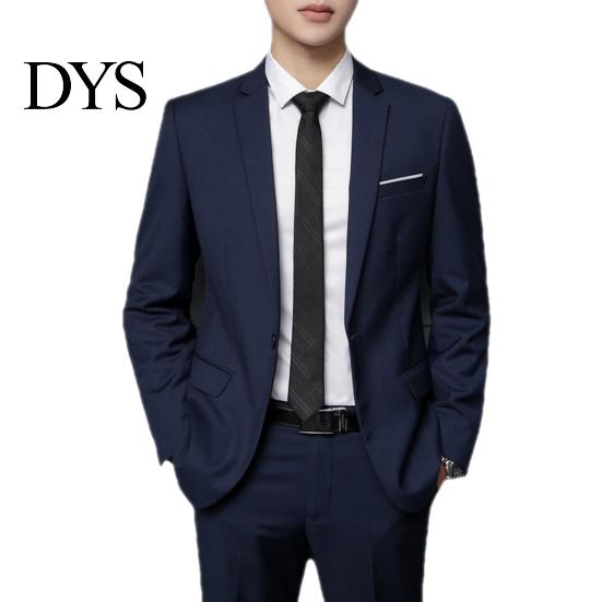 Completo da Uomo 2 Pezzi/Set Manica Lunga Tasche a Pattina Monopetto Monocolore Set Sposo Vestibilità Slim Blazer con Bavero Pantaloni Dritti