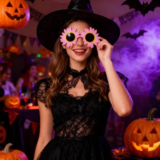 Sunflower Glasses Funny Clown Sunglasses Adults Horror Movie Costume for Summer Beach Pool Party Halloween Cosplay