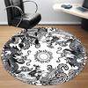 1pc Dragon Phoenix Circle Chair Carpet for Office, Round Non Slip Durable Large Size Office Carpet, Suitable for Office