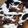 Brown And Black Cow Pattern Yak Leather Bedding Set With Washable Ultra-Fine Microfiber Duvet Cover, Soft And Comfortable