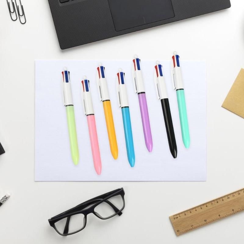 6 ks kyvadlové pero 1,0 mm kuličkové pero 4 v 1 zasouvací kuličkové pero Různobarevný nástroj pro psaní perem pro studenty