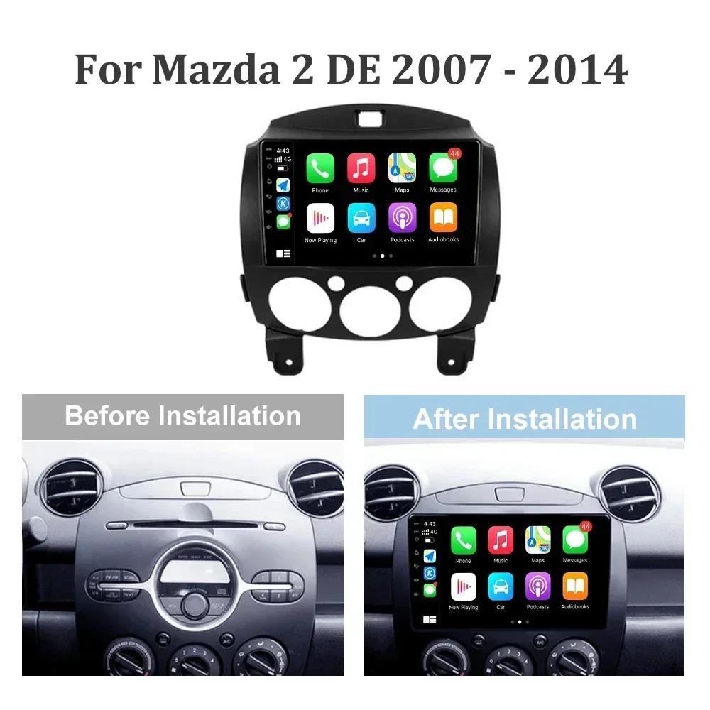 Android 13 For Mazda 2 DE 2007-2014 Car Radio Multimedia Navigation GPS Stereo Wireless Carplay Monitor 4G Wifi 2 Din Screen