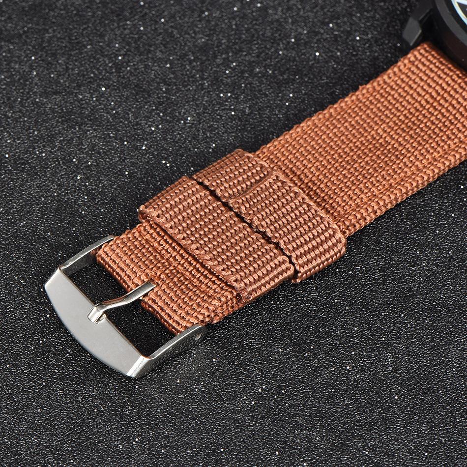 Męski Modny Zegarek Wojskowy z Nylonowym Paskiem, Kwarcowy, z Kalendarzem, Luminous