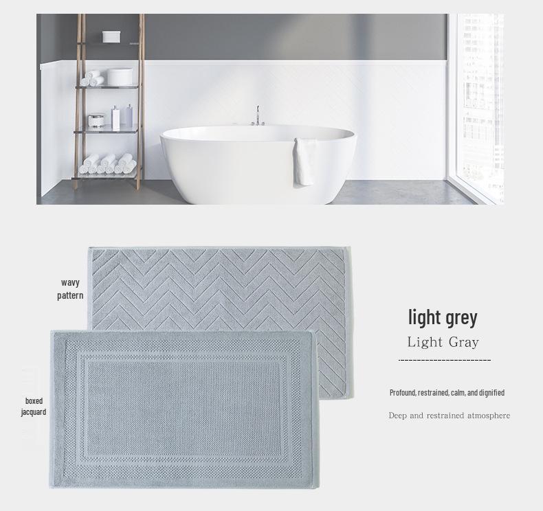 All-Cotton Thickened Non-Slip White Floor Towel for Five-Star Hotels & Homestays