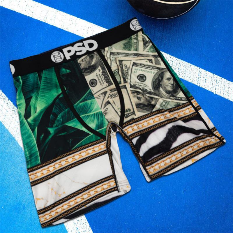 PSD Boxer Briefs Estampados Cómodos de Secado Rápido para Hombre de Línea Larga de Tiro Medio
