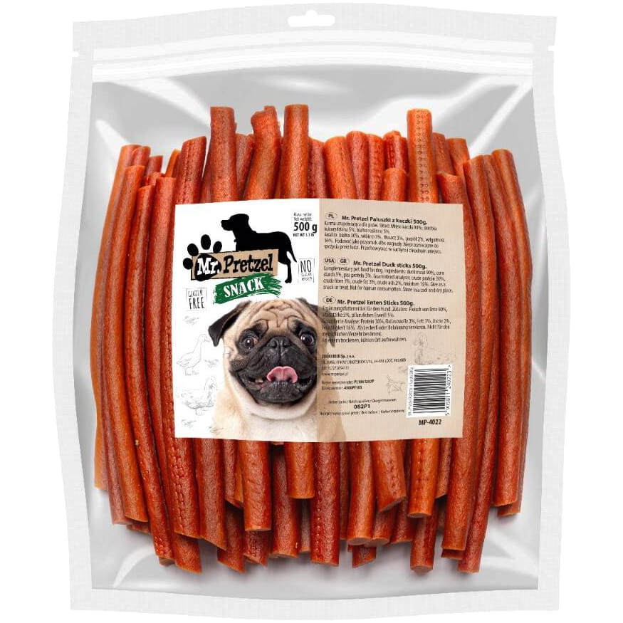 Przysmak, Przekąska Dla Psa Miękkie Paluszki Z Kaczki (90%) Mr.pretzel 500G