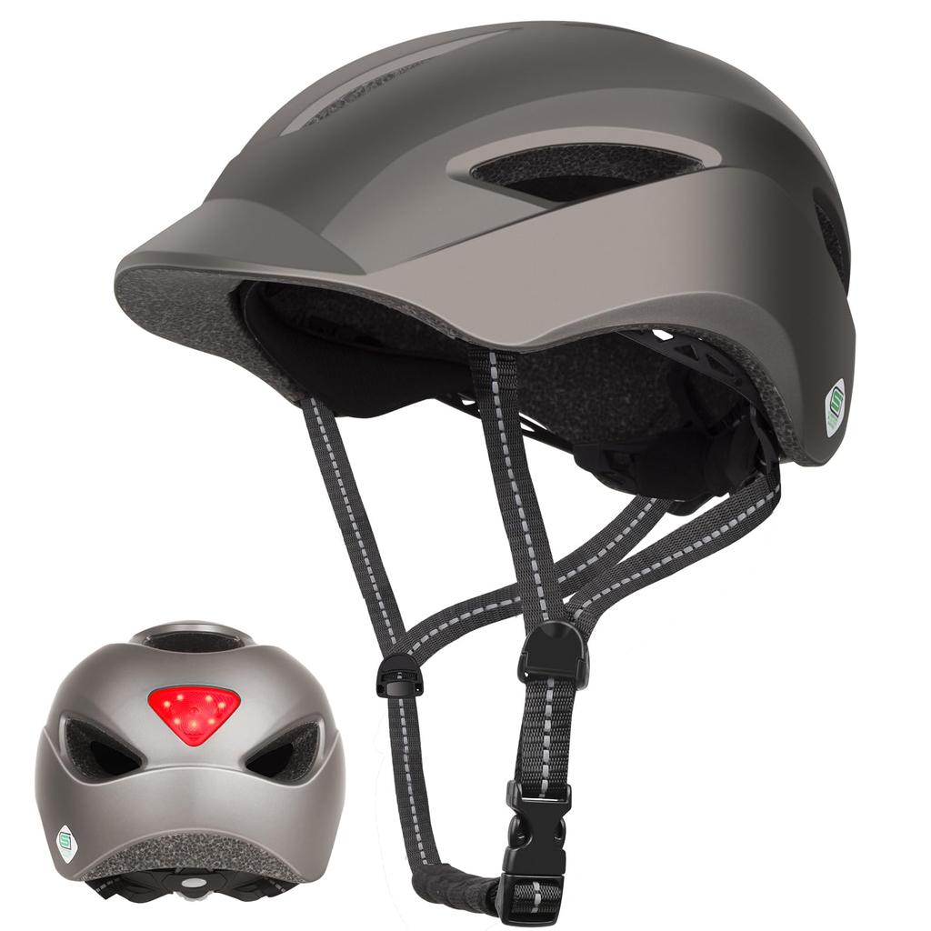 KINGLEAD Bicycle SG City LED Safety Breathable High Ultra Titanium Helmet, Standard, Adult, Riding, Commuting, School, CPSC/CE Certified, School,