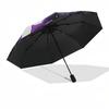 1pc Purple Rose Crescent Moon Wreath Umbrella with Plastic Handle,Suitable for All Seasons UmbrellaPT476