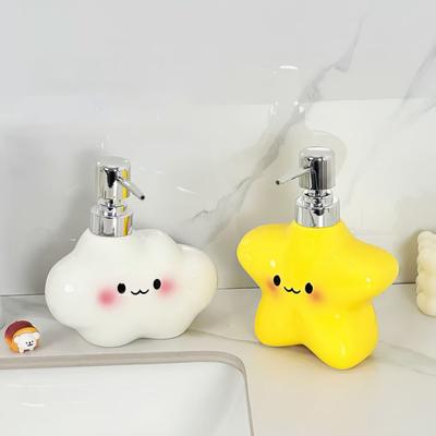 375ml Creative Star Ceramic Lotion Bottle Toilet Shampoo Shower Gel Dispensing Bottle Bathroom Accessories Shampoo Dispenser