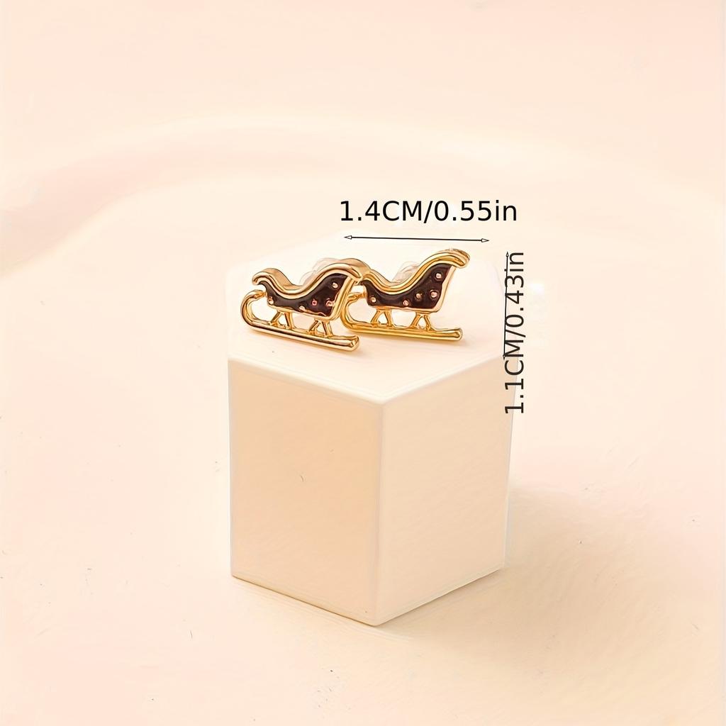 Vintage Classic Christmas Festive Stud Earrings Zinc Alloy No Plating Alloy Ear Needle Daily Wear For Winter Holiday Season 1 Pair