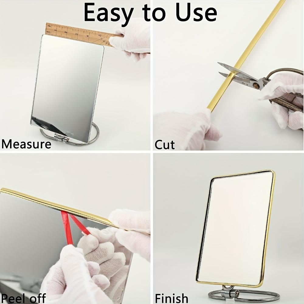 1 Stück/2 Stück Wanddekor Linie, Europäisches Selbstklebendes Licht Luxus Zierleiste, PVC-Material, Nichtmetallisch, Für Wand Glas Schrank Wand Etc