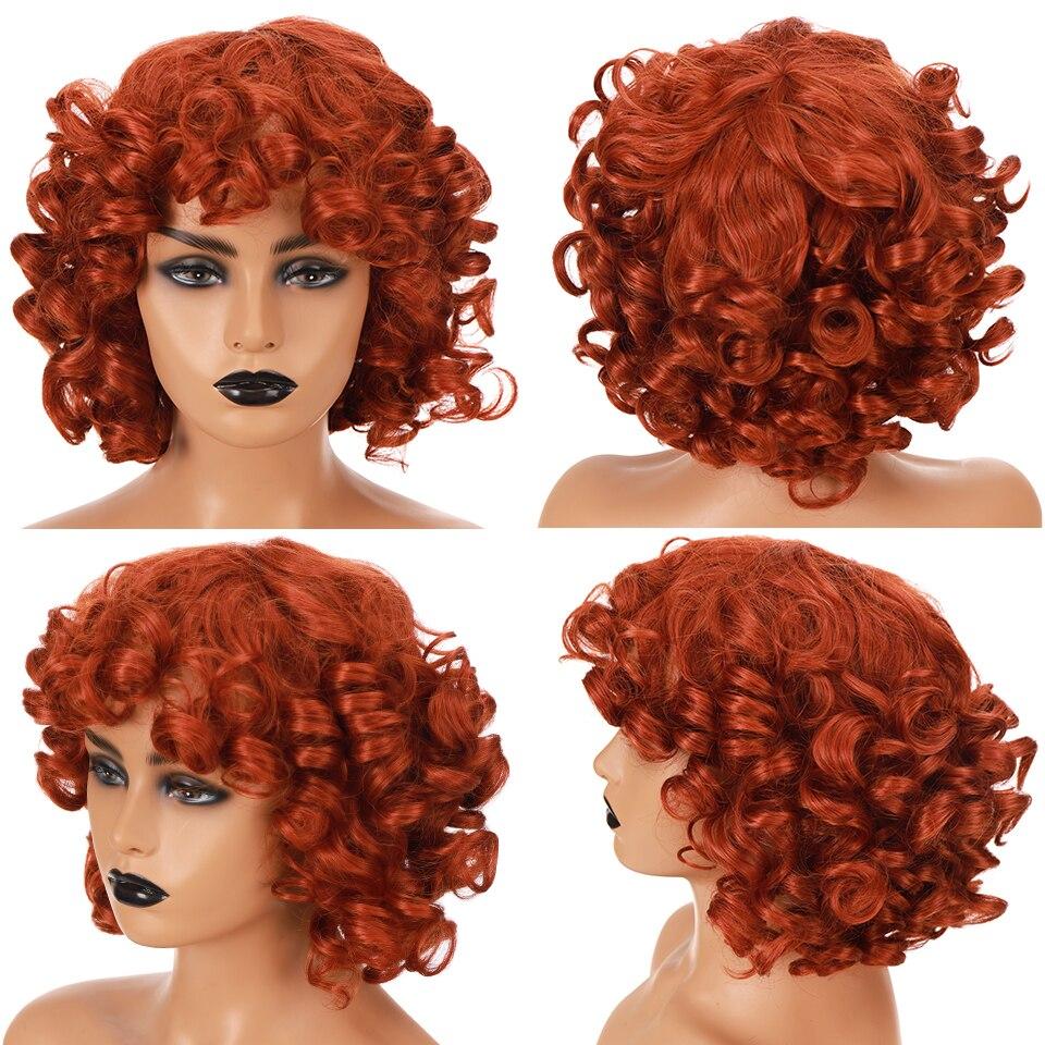 LUPU Syntetické Afro Kinky Kudrnaté Paruky s Ofinou pro Černé Ženy Africké Tepelně Odolné Ombre Růžová Černá Krátké Vlasy Cosplay Paruky