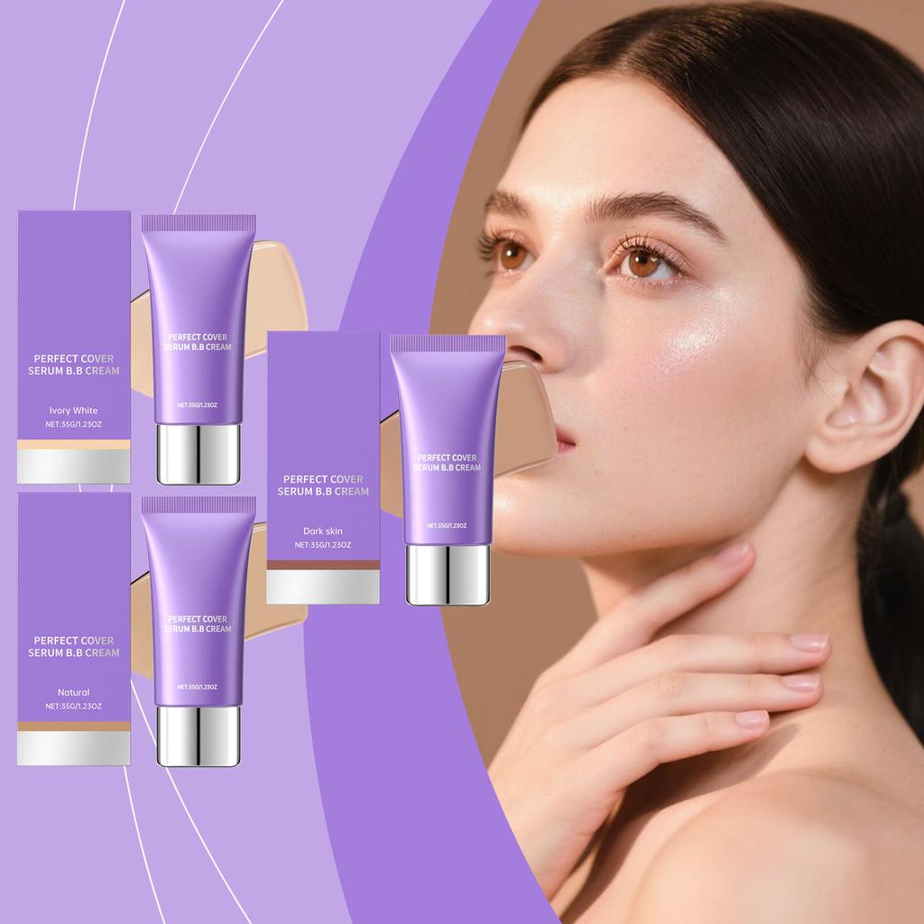 Moisturizing Essence BB Cream Lightweight Natural Concealer Hydrating Makeup Long-Lasting Dewy Finish 35g