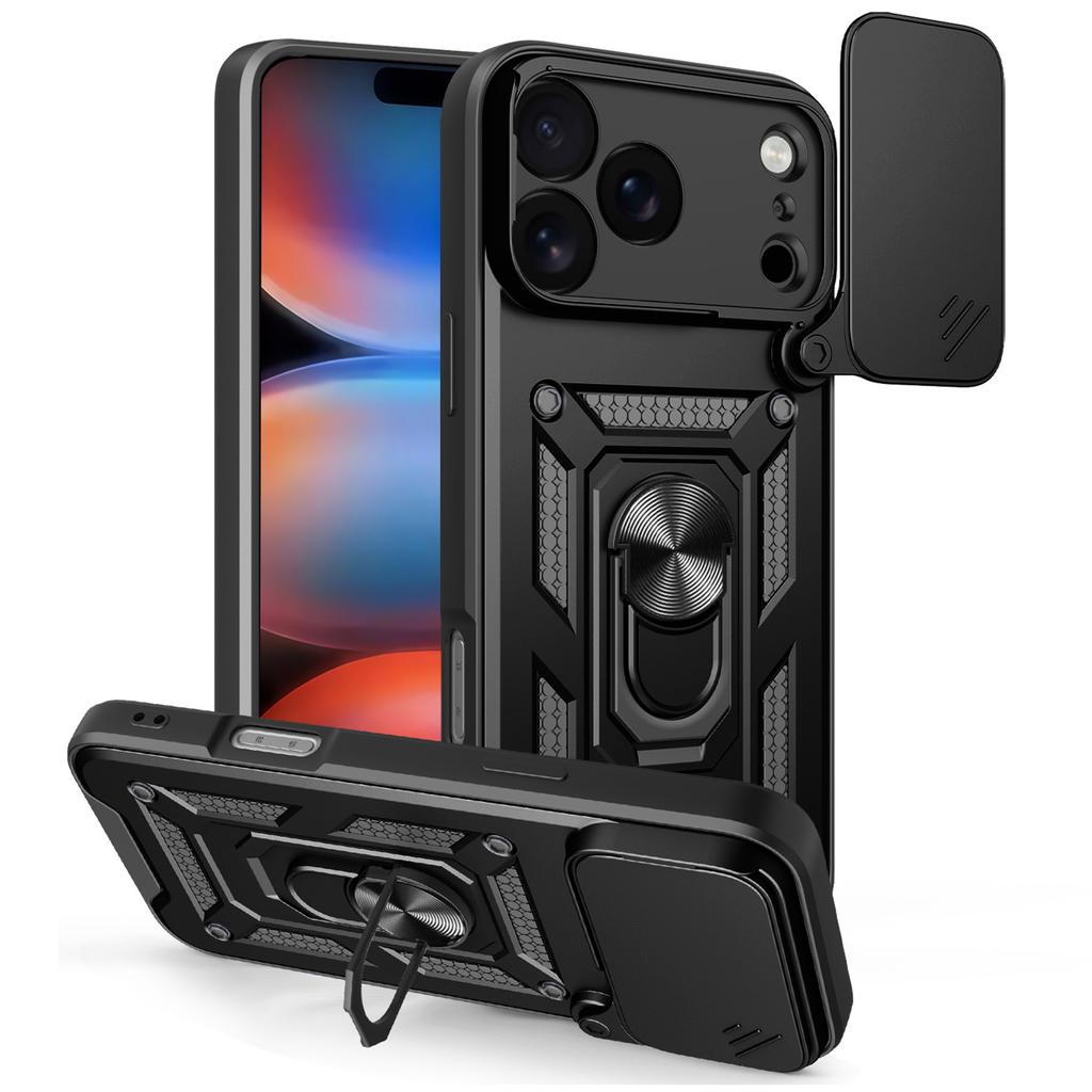 Funda for iPhone 17 Pro Max 17 Air Case Slide Camera Lens Ring Stand Holder Shockproof Phone Cover for iPhone 17 Pro Capa