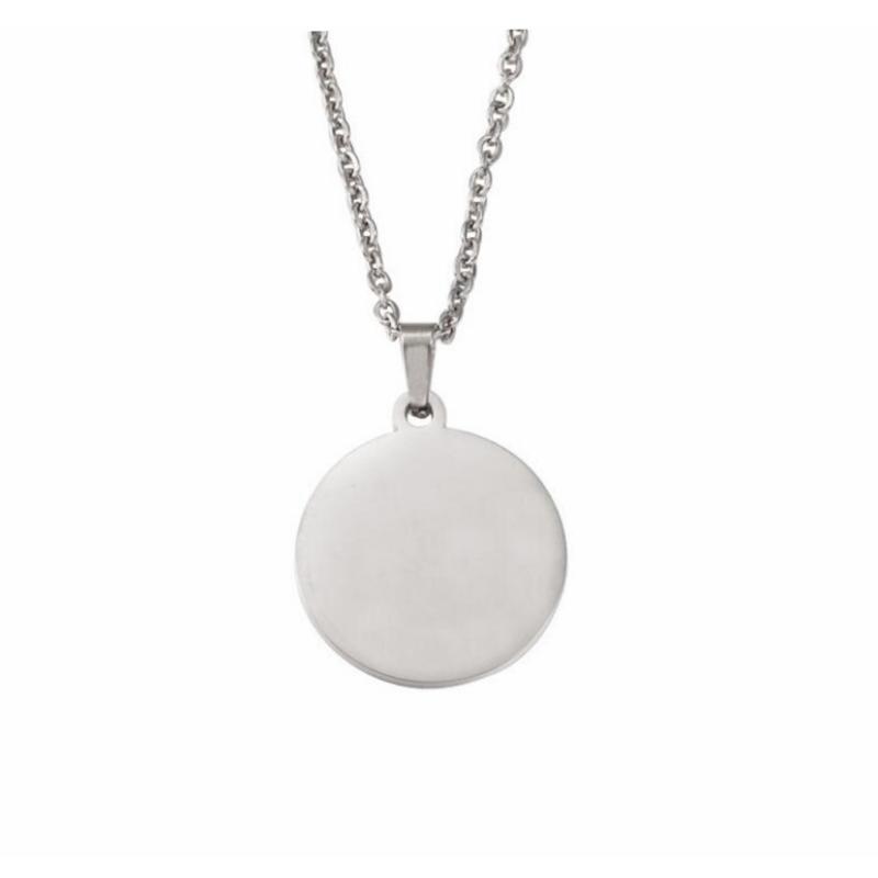 10Pcs 15-30mm Blank Round Discs Pendant Necklaces Gold Plated Chain Necklaces For DIY Custom Name Logo Women's Men's Jewelry