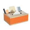 Artificial Leather Multi-functional Tissue Box Anti-moisture 4 Grid Tissue Storage Box Rectangular Tissue Paper Dispenser