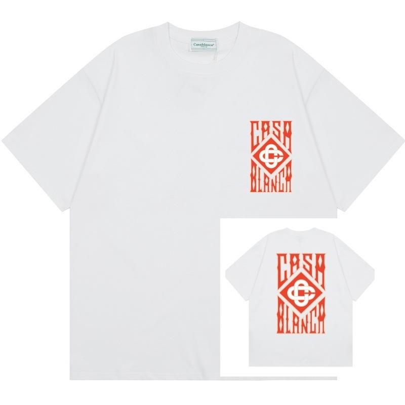 Grenzüberschreitend auf Lager exklusiv Casablanca Doppelgaze reine Baumwolle Unisex T-Shirt Hip-Hop lässig Kurzarm locker Rundhals