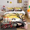 "Cat Art Three-Piece Decorative Set" Bedding Set with 1 Duvet Cover 2 Pillowcases Single Double King Queen, Gift