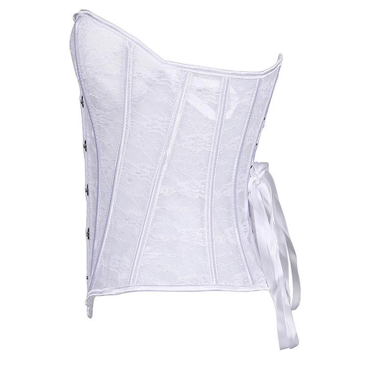European and American court corsets, tight fitting corsets, semi transparent cups, shapewear, black and white lace, summer breathability