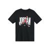 Camiseta de Gola Redonda com Logotipo de Letras Estampadas Air Masculina Tops Preto CJ6307-010