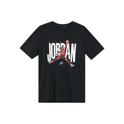 Air Printed Letter Logo Crew Neck T-Shirt Men Tops Black CJ6307-010