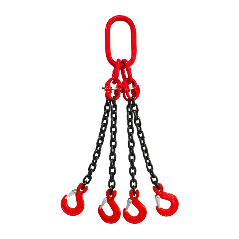 Single-Leg Double Hook G80 Manganese Steel Chain Sling Set