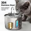 Stainless Steel Cat Water Fountain 2.2L/75oz Pet Automatic Water Dispenser for Dog Cat Drinking Pet supplies Filter System