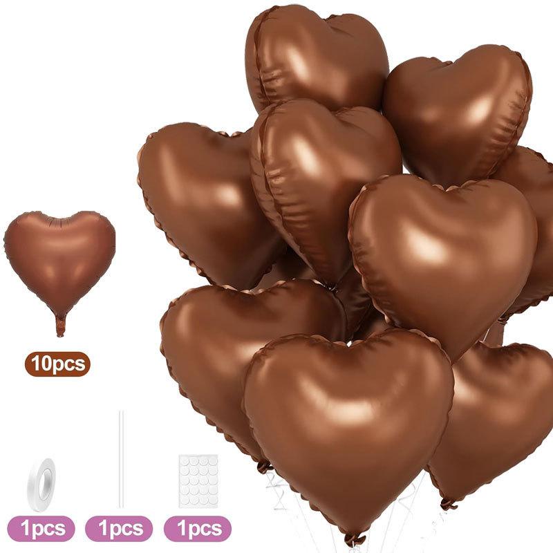 10Pcs 18 Inches Large Foil Red Heart Shaped Balloons For Valentine'S Day Wedding Shower Anniversary Engagement Decoration