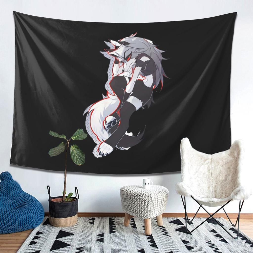 Helluva Boss Loona Tapestry Wall Hanging Aesthetic Home Decoration Tapestries for Dorm Room