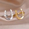My Shape Horseshoe Rings For Women Girls U-Shaped Horseshoe Finger Rings Stainless Steel Fashion Jewelry Birthday Gifts Lucky