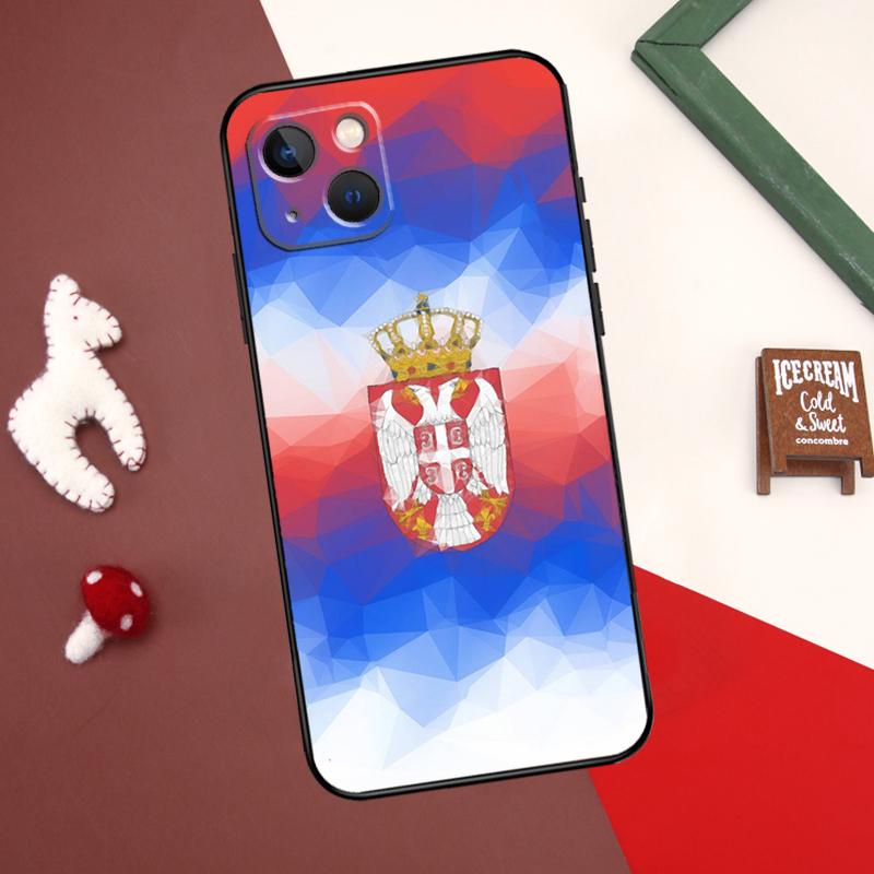 Cool pouzdro s vlajkou Srbska pro iPhone 13 12 11 14 15 Pro Max 7 8 Plus X XR XS Max 12 Mini SE 2020 2022 Kryt Coque