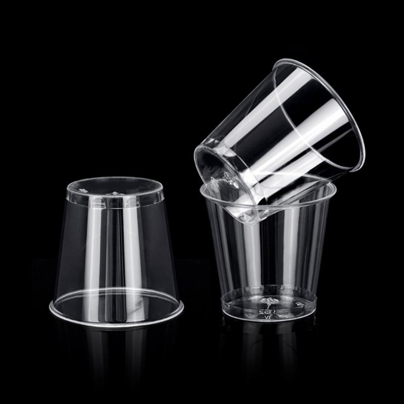 Pack of 100 Clear Plastic Shot Glasses 30ml Crystal Cups for Weddings Stackable Disposables Shot Glasses Party