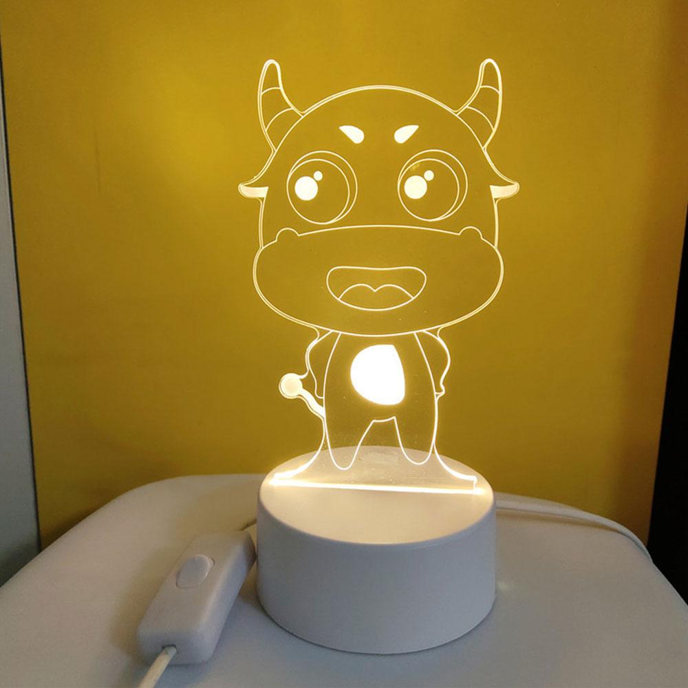 3D Acrylic USB Night Light String Christmas New Year Home Decoration Children's Gift Holiday Warm Smart Lamp Bedside