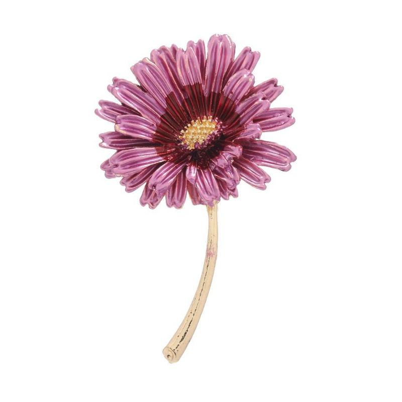 Simple Three-dimensional Chrysanthemum Brooch for Women's Corsage, Accessory, Painted Outerwear, Coat Pin, Clasp