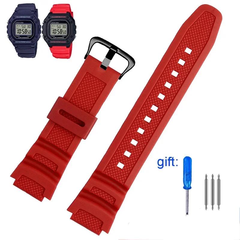 Watch Band accessories are suitable for Casio Watch W-218h / F-108 AE1200 / 1000 / 1300 resin silicone watch straps 18mm