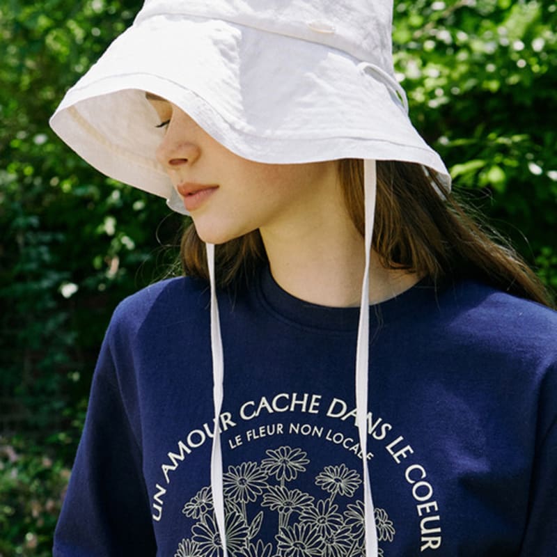 

NONLOCAL Linen Ribbon Bucket Hat - Off White Off White_FREE