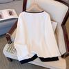 Big Size Women's Blouse Spring and Autumn One Neck Long-sleeved Sweater Loose Fashion Tops