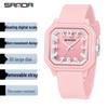 Sanda Colorful Minimalist Student Quartz Watch with 3D Scale and Waterproof Design
