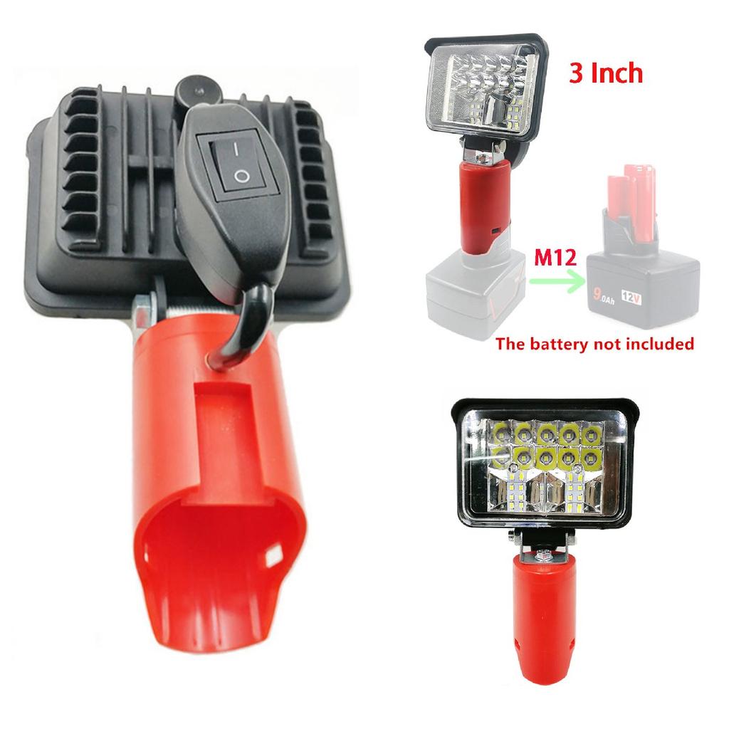 Wireless LED Work Light 3inch  18LED 2800LM 54W for Milwaukee M12  Li-ion Battery