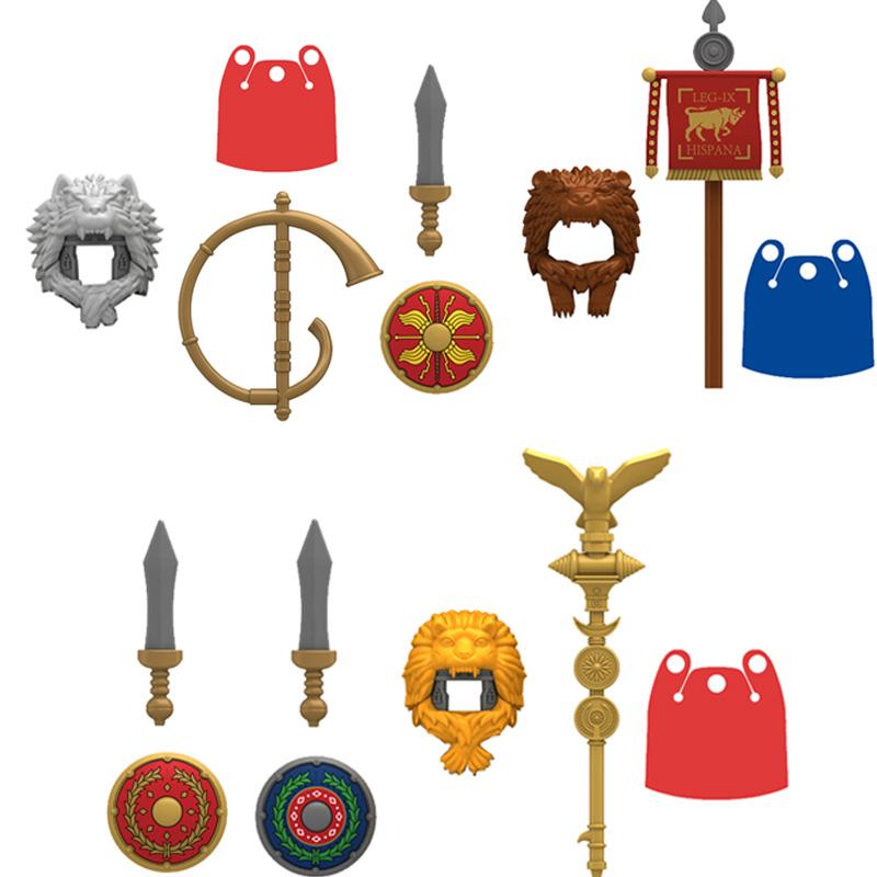 MOC Building Blocks Medieval Character Accessories Warhorses Militiamen Dragons Castles Knights Brick Gifts Toy Helmets Shields