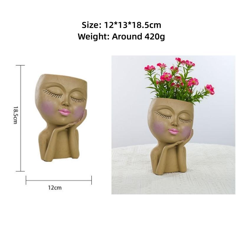 Creative Fashion Garden Face Gill Pot Resin Decoration Family Desktop Villa Balcony Courtyard Decorative Doll Fleshy Flower Pot