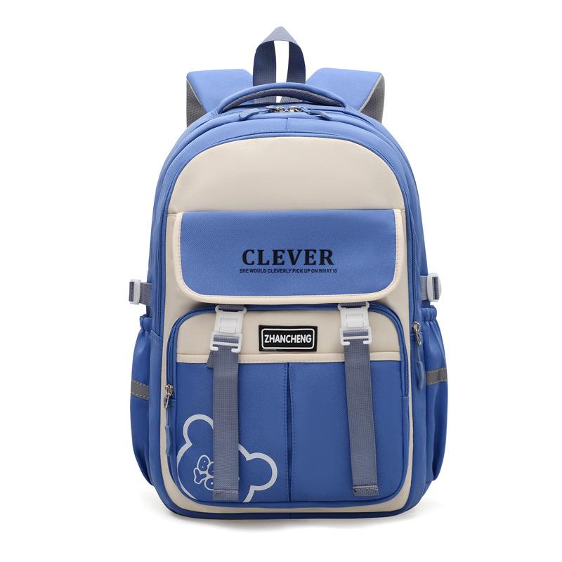 Student schoolbag Junior high school High school backpack Large capacity lightweight multi-layer leisure bag Boys and girls splicing schoolbag