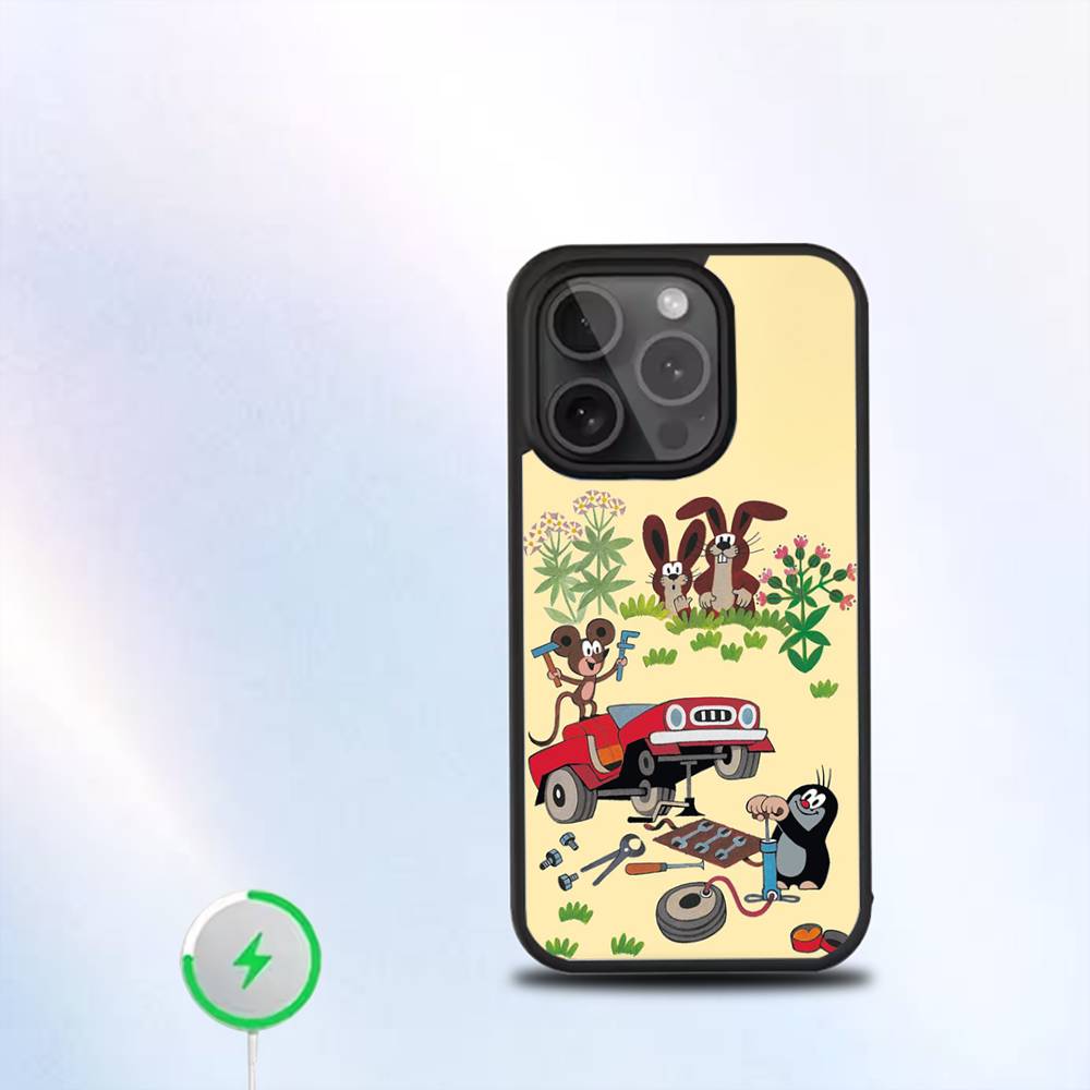 Cartoon Littles Mole Phone Case For iPhone 16,15,14,13,12,11,Pro,Max,Plus,Mini,SE New Magsafe Magnetic Wireless Charging