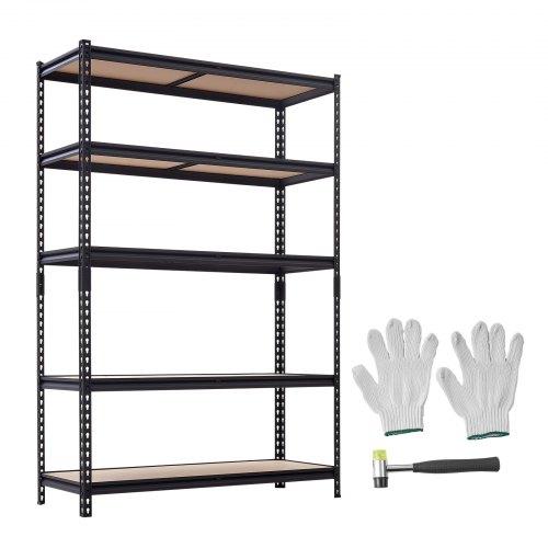 VEVOR Storage Shelves, 5-Tier Adjustable, 907.2 Kg Capacity, Heavy Duty Garage Storage Shelving Unit, Metal Utility Rack Shelf