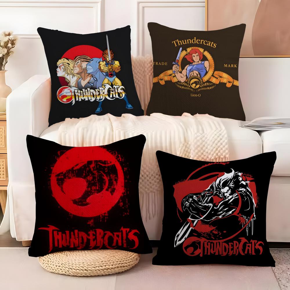Cartoon T-Thunder-CatsES Cushion Cover Soft Plush Fabric Double-Sided Printed Sofa Cushion Cover for All Seasons Home Decor Gift